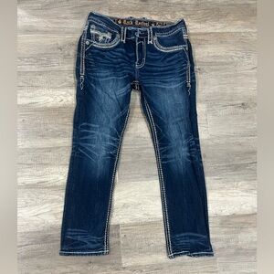 Rock Revival Dark Blue Straight Men Jeans